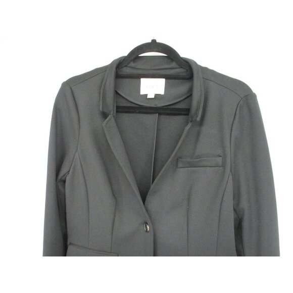 Ann Taylor Loft Black Blazer Jacket Womens Size Medium Business Casual Classic - Picture 13 of 16